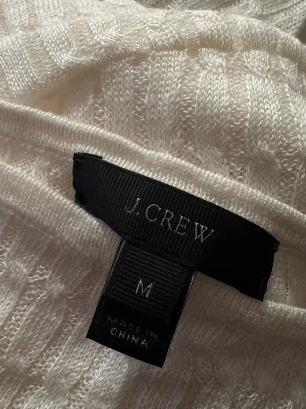 J. Crew Cream Crewneck Lightweight Knit Sweater